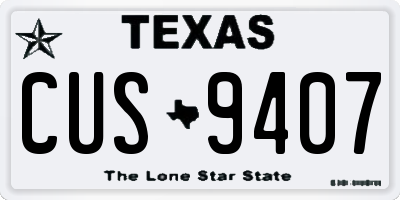 TX license plate CUS9407