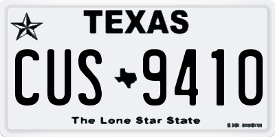 TX license plate CUS9410