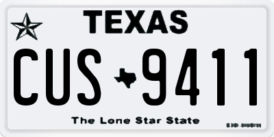 TX license plate CUS9411