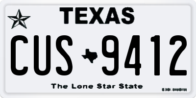 TX license plate CUS9412