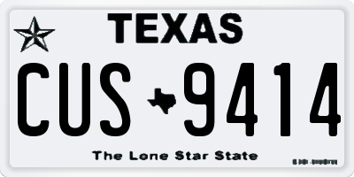 TX license plate CUS9414