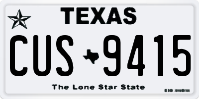 TX license plate CUS9415