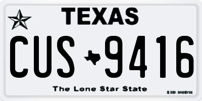 TX license plate CUS9416