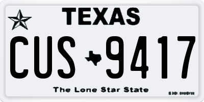 TX license plate CUS9417