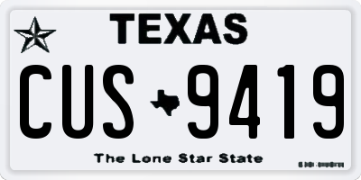 TX license plate CUS9419