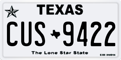 TX license plate CUS9422