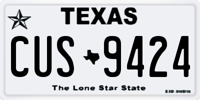 TX license plate CUS9424