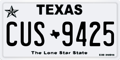 TX license plate CUS9425