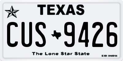 TX license plate CUS9426