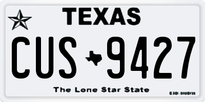 TX license plate CUS9427