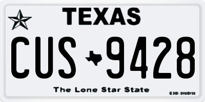 TX license plate CUS9428