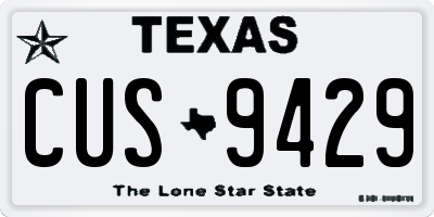 TX license plate CUS9429