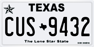 TX license plate CUS9432
