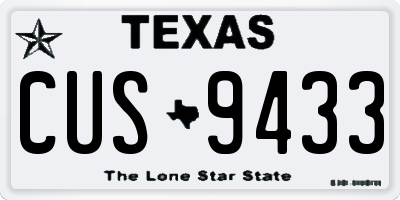 TX license plate CUS9433