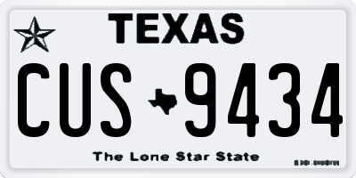 TX license plate CUS9434