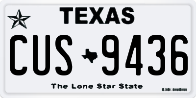 TX license plate CUS9436