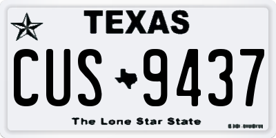 TX license plate CUS9437