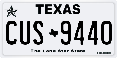 TX license plate CUS9440