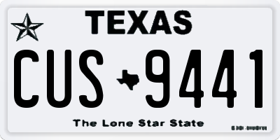TX license plate CUS9441