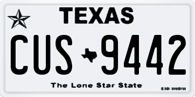 TX license plate CUS9442