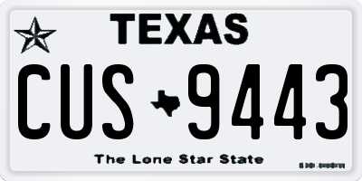 TX license plate CUS9443