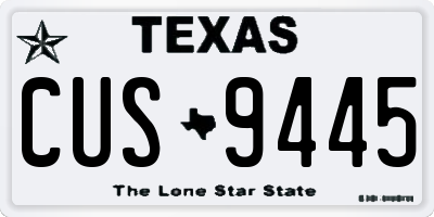 TX license plate CUS9445