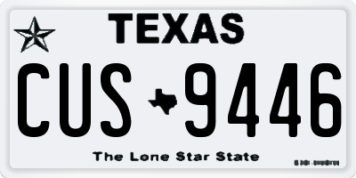 TX license plate CUS9446