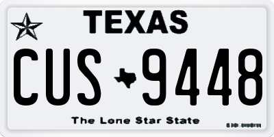 TX license plate CUS9448