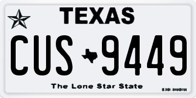 TX license plate CUS9449