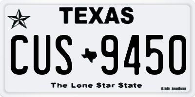 TX license plate CUS9450