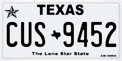 TX license plate CUS9452