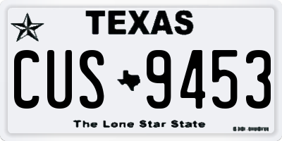 TX license plate CUS9453