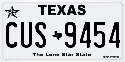 TX license plate CUS9454
