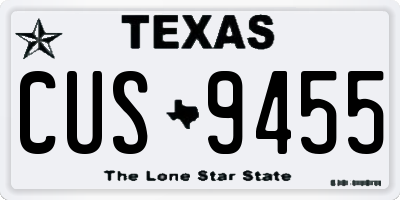 TX license plate CUS9455