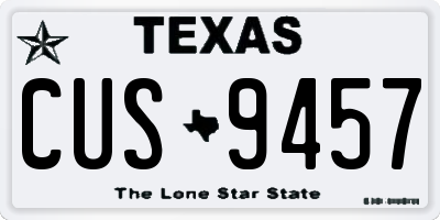 TX license plate CUS9457