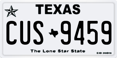 TX license plate CUS9459