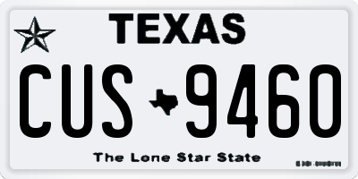 TX license plate CUS9460
