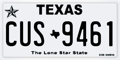 TX license plate CUS9461