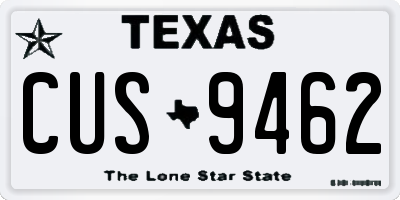 TX license plate CUS9462