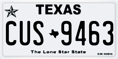 TX license plate CUS9463