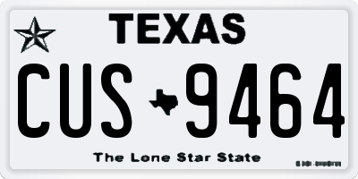 TX license plate CUS9464