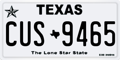 TX license plate CUS9465