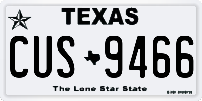 TX license plate CUS9466
