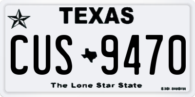 TX license plate CUS9470