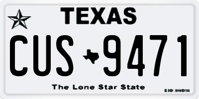 TX license plate CUS9471