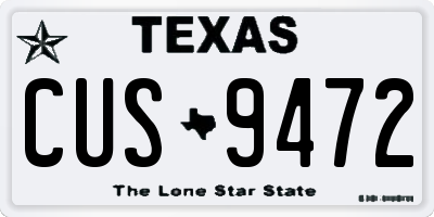 TX license plate CUS9472