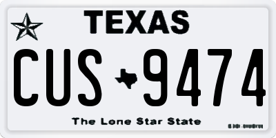 TX license plate CUS9474