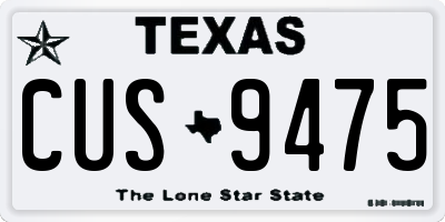 TX license plate CUS9475