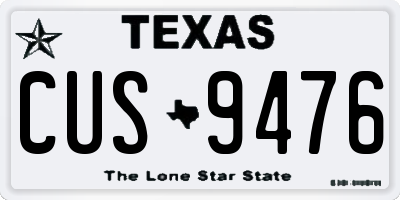 TX license plate CUS9476