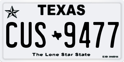 TX license plate CUS9477